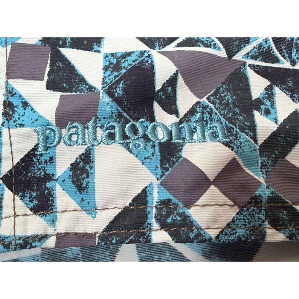 Patagonia Board Shorts Mens 38 Blue Nylon Geometric Surf Beach Gorpcore Coastal - Picture 13 of 16